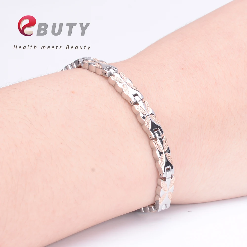 EBUTY Women Gift Bracelet Titanium Magnet FIR Energy Curling Jewelry Fashion Bangle + Cutting Tool + Gift Box images - 6