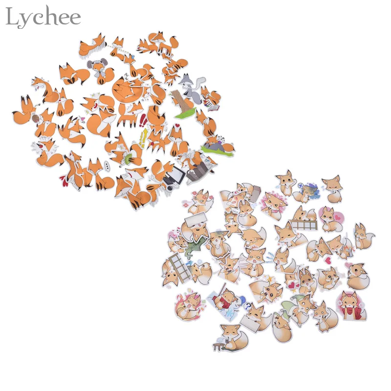 Lychee 40 шт. милые наклейки с лисой для скрапбукинга мультфильм лиса DIY Дневник этикетка планировщик декоративные наклейки