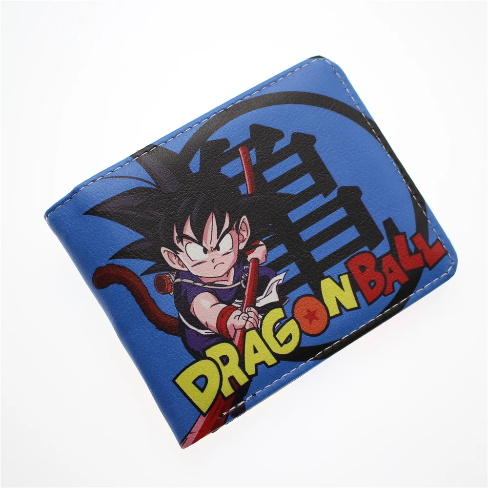 L Dragon Ball Super Goku Roshi короткий кошелек для мальчиков и девочек мужской двойной держатель для кредитных карт с фотографиями держателя слоев кожи мультфильм 3D печати бумажник на кнопке - Цвет: L