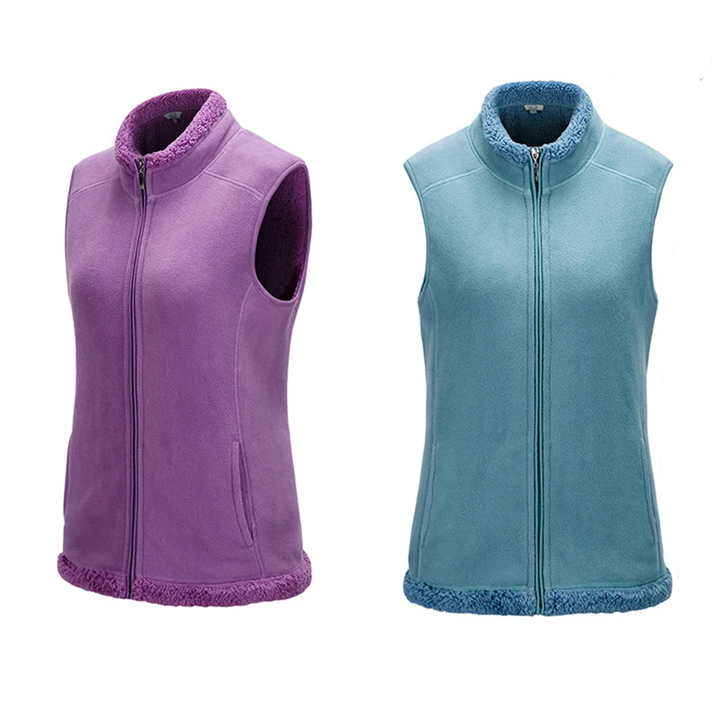 Для женщин Повседневное флисовый жилет куртка без рукавов на молнии Bodywarmer