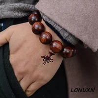 20mm real vietnamese black tiger black pear rosewood rosary beads bracelet jewelry men bracelet wood beads elastic bracelet