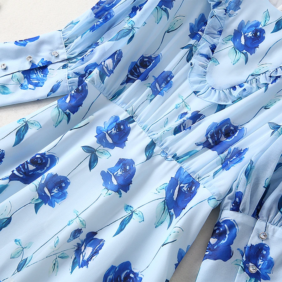 AELESEEN высокое качество Boho женские платья 2019 Модное шифоновое платье с цветочным