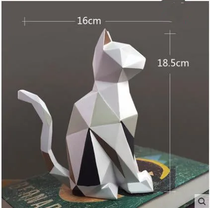 

Rabbit and cat art crafts, creative animal model ornaments, home office desktop decorations, birthday presents
