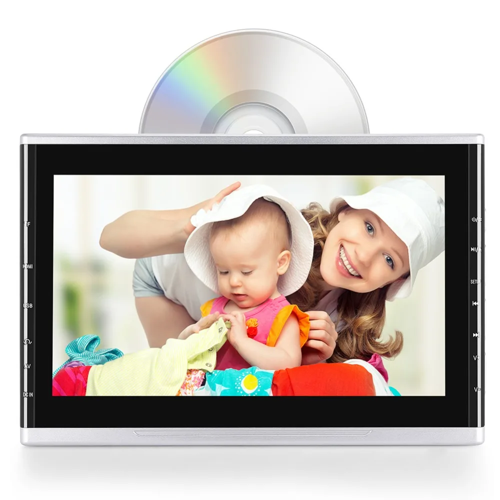 Тыква 10,1 дюймов 1024*600 подголовник автомобиля мониторы DVD видео плеер USB/SD/HDMI/FM TFT ЖК дисплей экран сенсорная кнопка игры дистанционное управление