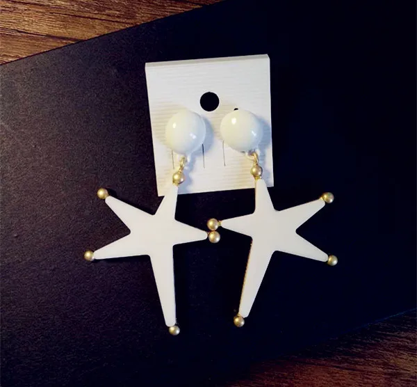 2017 Fashionable acrylic big earrings Hip Hop Rock Lady Starfish Pentacle Star Jewelry for woman gifts jewelry wholesale EE008 | Украшения
