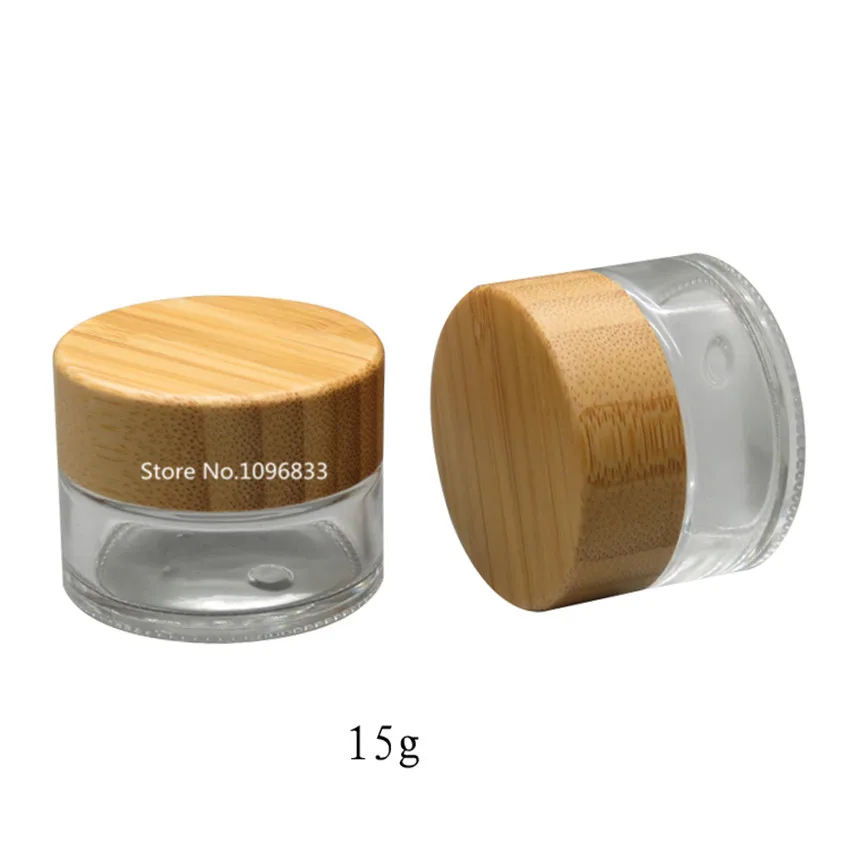 20 шт. Экологичная бамбуковая крышка стеклянная Косметическая банка для крема
