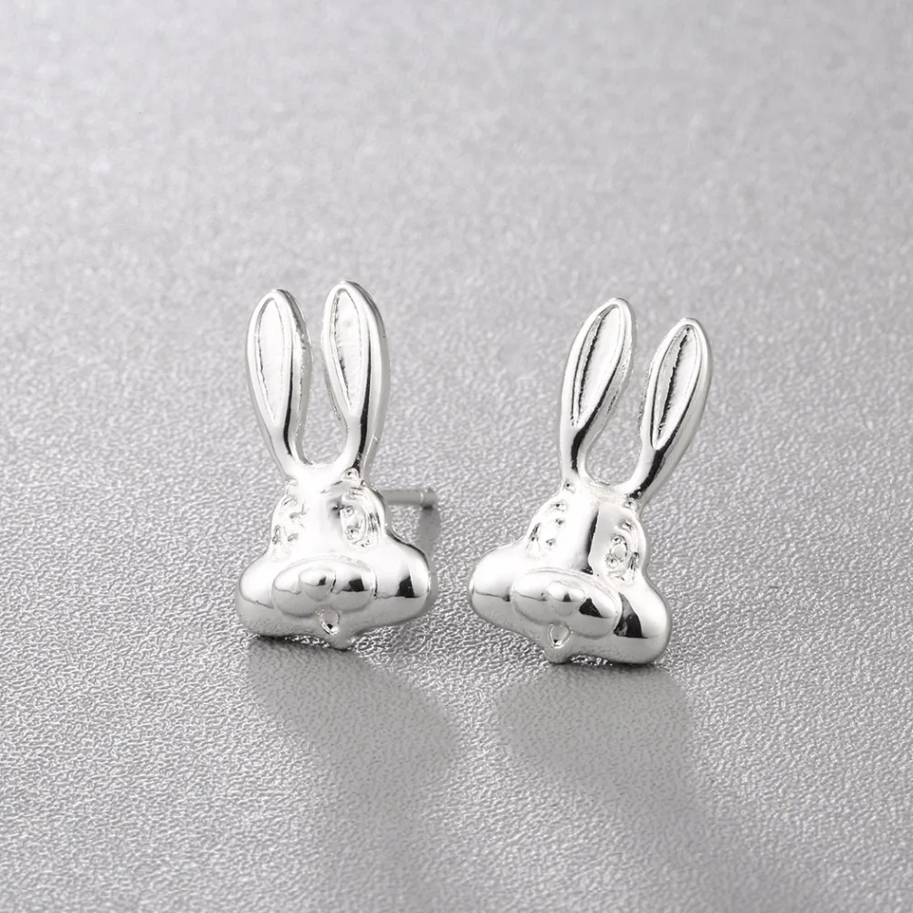 Серьги гвоздики Kinitial с изображением маленького кролика 2019|earings fashion jewelry|earrings