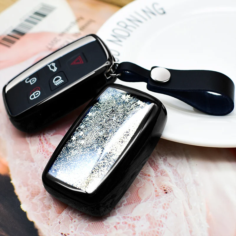 ТПУ звездной пески ключа автомобиля чехол Крышка для Land Rover A9 Range Sport/Evoque Freelander 2
