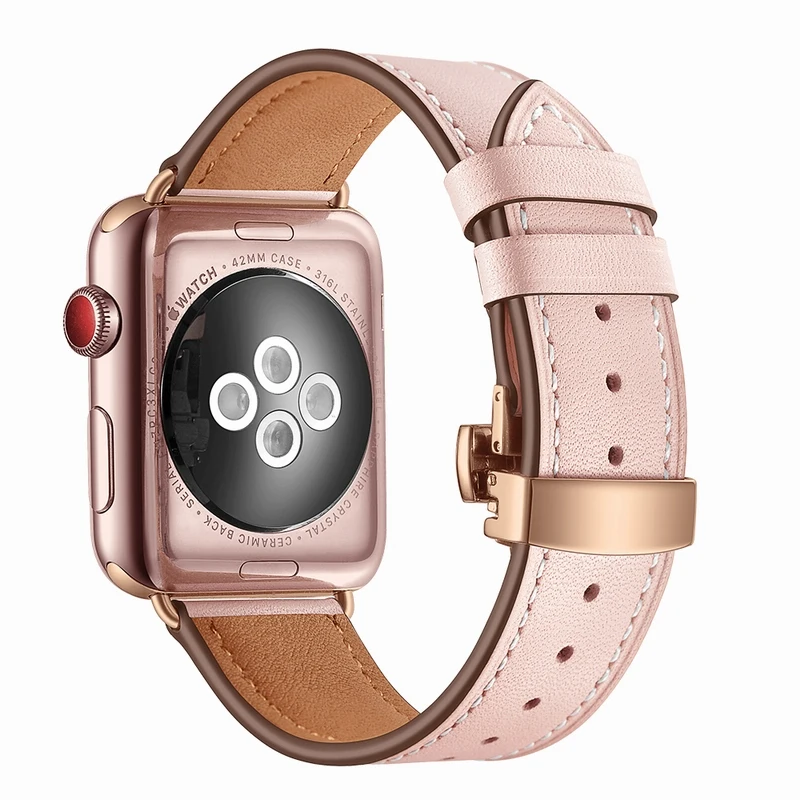 Ремешок из натуральной кожи для часов Apple Watch 40 мм 44 38 42 Iwatch 1 2 3 4 роскошный браслет