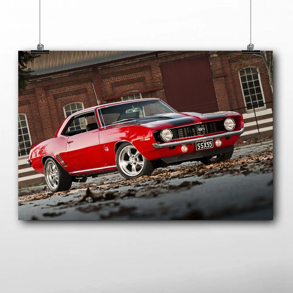 Винтажные классические автомобильные постеры Camaro Современная Настенная картина
