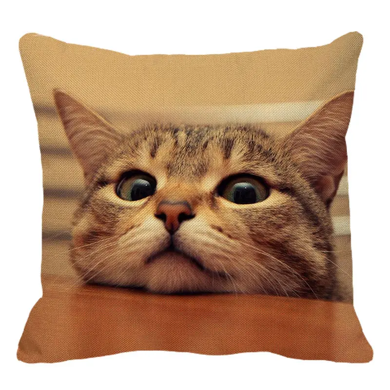 XUNYU милые домашние животные Фотообои с рисунком кошки льняная квадратная Подушка