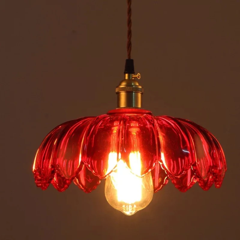 Современная цветная стеклянная люстра простая светодиодная Подвесная лампа