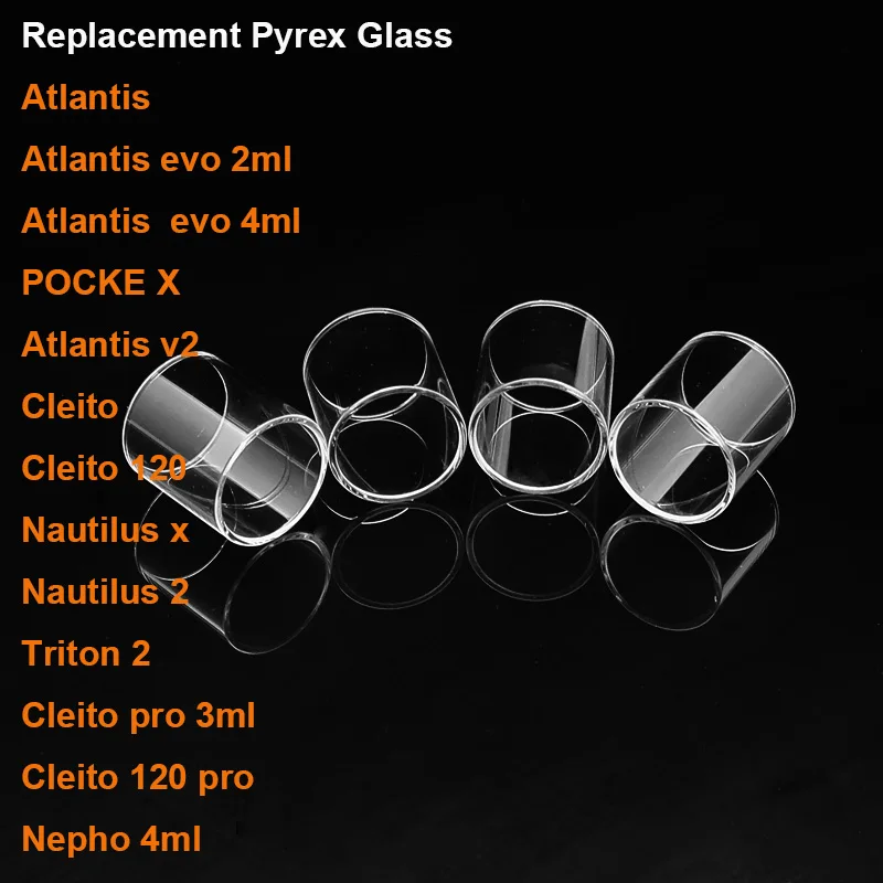 

3PCS Replacement Pyrex Glass For Atlantis EVO 2ml 4ml /Triton 2/Nepho Sub Ohm Tank 4ml ETC