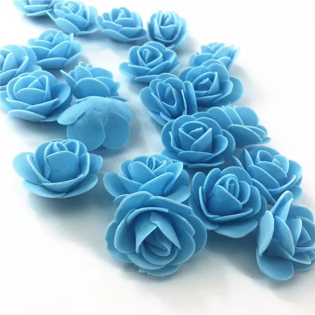 100pcs Sky Bule 1 шт. 15 см/20 см/35 см пена Роза медведь плесень DIY игрушка Искусственный цветок розы медведь пластик медведь розы собака удачи модель - Цвет: 100pcs Sky Bule