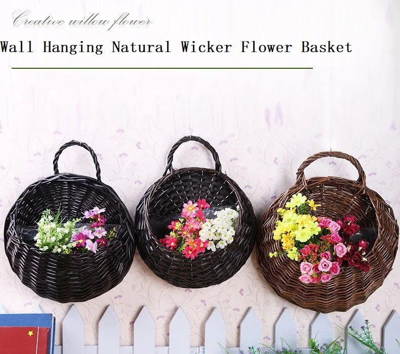 Креативный садовый соломенный цветочный горшок настенный ручной работы из ротанга корзина ваза домашний сад Декор