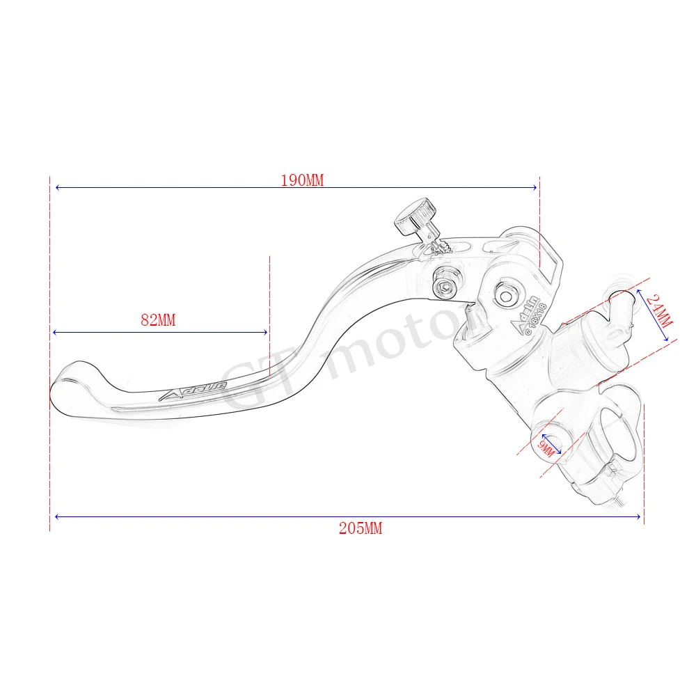 GT мотор-Мотоцикл 16x18 Adelin главный тормозной цилиндр + сцепления для HONDA R6 FZ6 GSXR600 ZX-6R