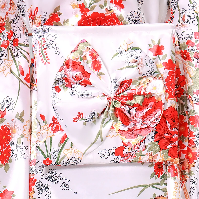 Белое модное женское кимоно Yukata с Obi новое вечернее платье японский карнавальный