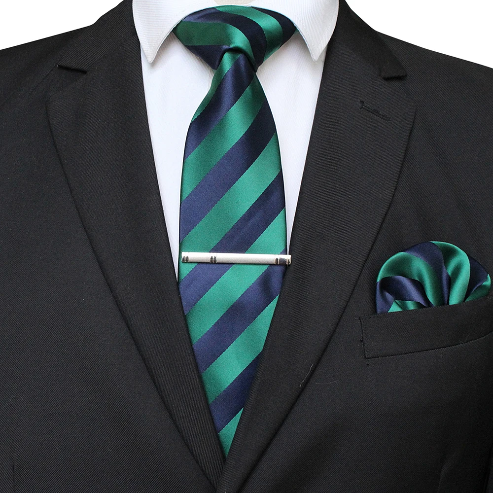 Модный классический мужской галстук красная полоса шелк 8 см жаккардовый карман