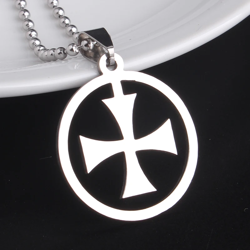 Серебряный цвет круглый крест 316L нержавеющая сталь кулон бусины для ожерелья