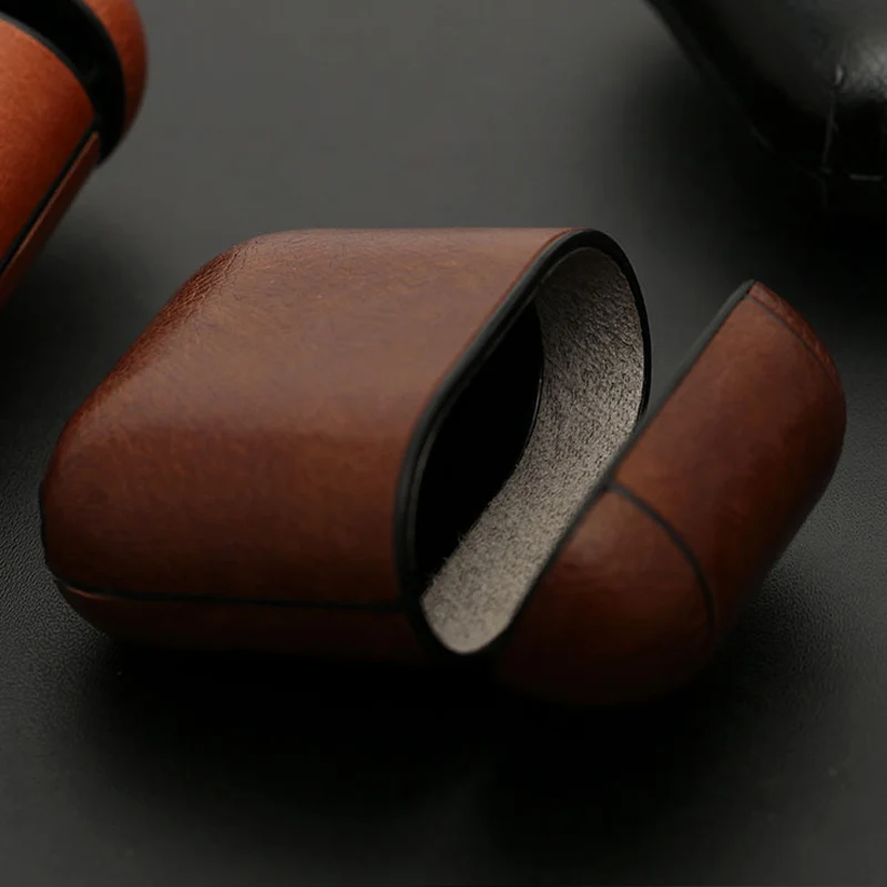 Бизнес чехол для наушников для Apple Airpods 2 ремешок из искусственной кожи Bluetooth наушники Air Pods чехол AirPod аксессуары 1:1