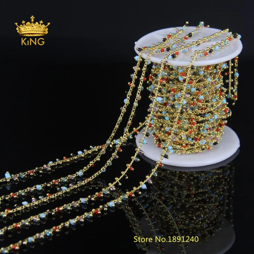 Цепочка с розам новые позолоченные латунные кубические проволочные обмотки