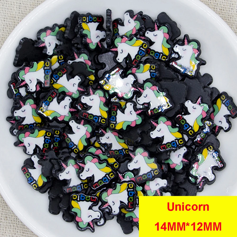 100pcs Small Size Cartoon Unicorn Head Flatback Planar Resin Cabochon Hair Bow Center Accessories DIY Craft Embellishments AE42 | Дом и сад
