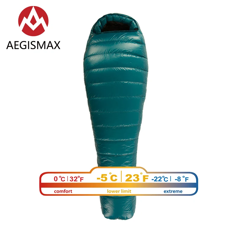Спальный мешок AEGISMAX M3 для мам удлиненный ультралегкий с 95% гусиным пухом теплый