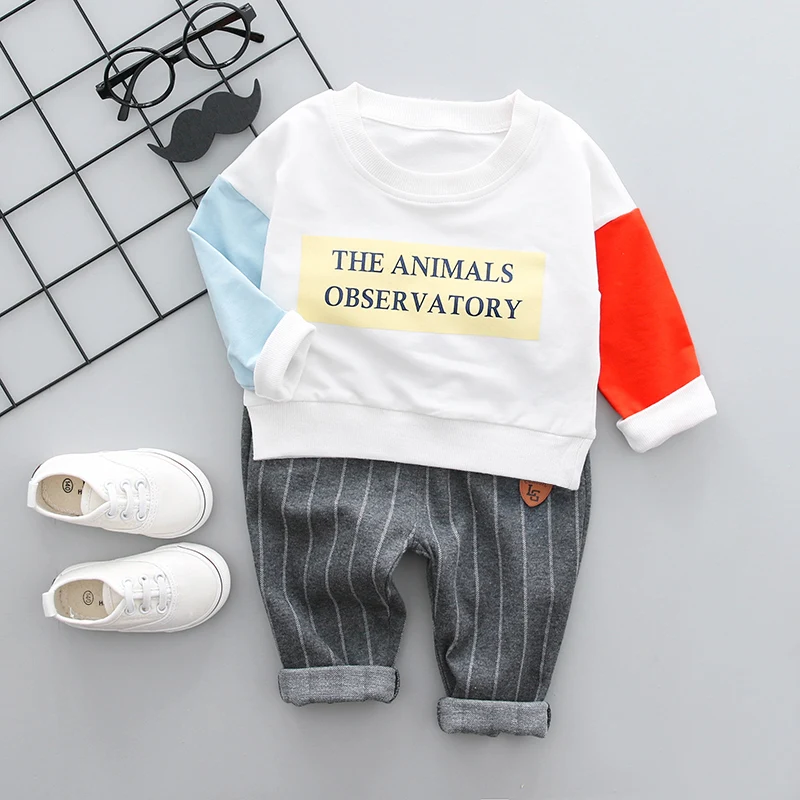 WENWENDEXINGFU Baby Boy Clothing Sets Male Children Clothes Suits Casual Fashion T Shirt Stripe Pants Infant Kid | Детская одежда и