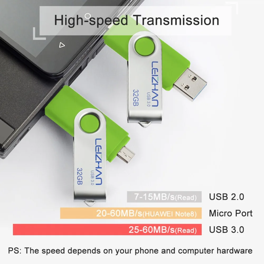 Высокоскоростной USB 3.0 флеш накопитель LEIZHAN 8 ГБ 16 32 64 Гб OTG Многофункциональный U