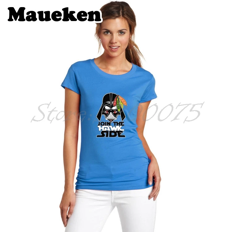 Женская модная футболка Chicago Blackhawks Star Wars Join The Hawk Side Darth Vader с короткими рукавами