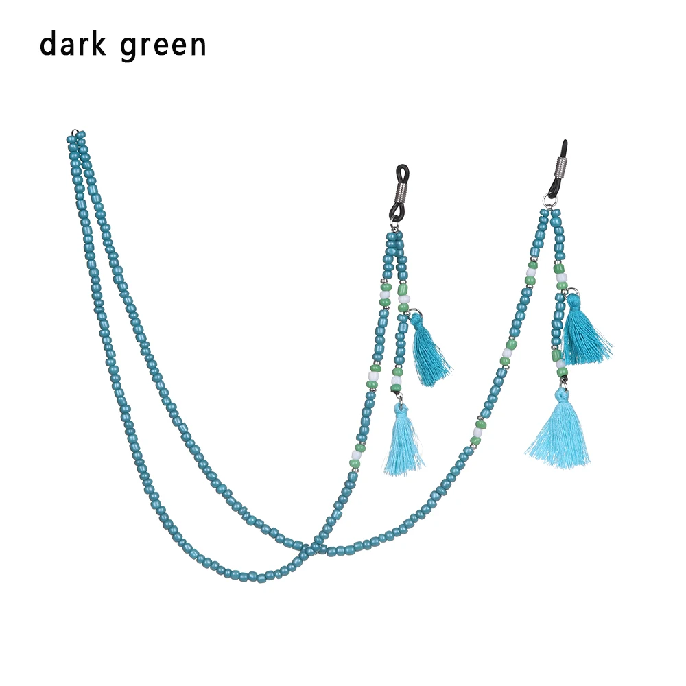 01 light green 1 шт. модная цепочка для очков для чтения ретро бусы очки шнур с кисточками шейный ремешок цепочка для глаз - Цвет: 01 light green