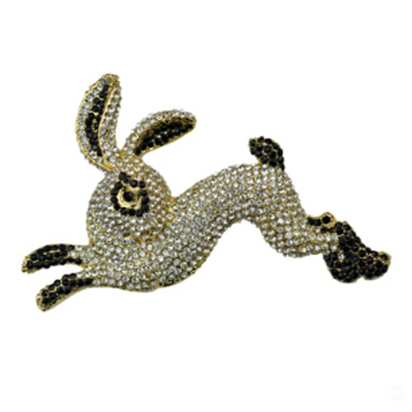 Exquisite Full Crystal Rabbit Large Brooch Pins Women Wedding Party Garment Sweater Accessories Brooches Brand Jewelry XZ351 | Украшения и