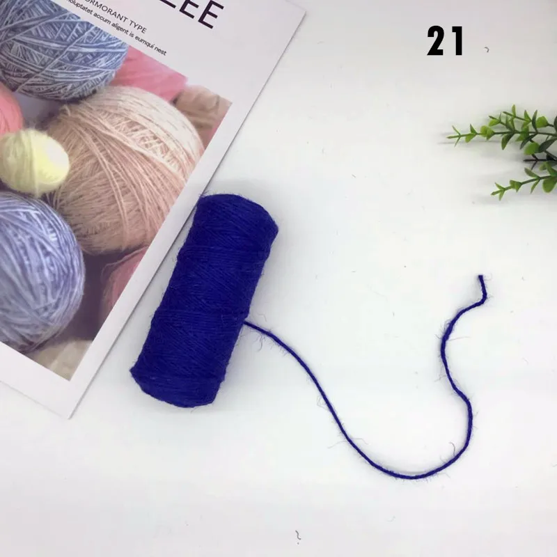 21 Royal blue Джутовая веревка, ручная работа, 2 мм, винтажное украшение, цветная пеньковая веревка, подарочная упаковочная веревка, бирка для одежды, веревка, 100 метров на трубу - Цвет: 21 Royal blue
