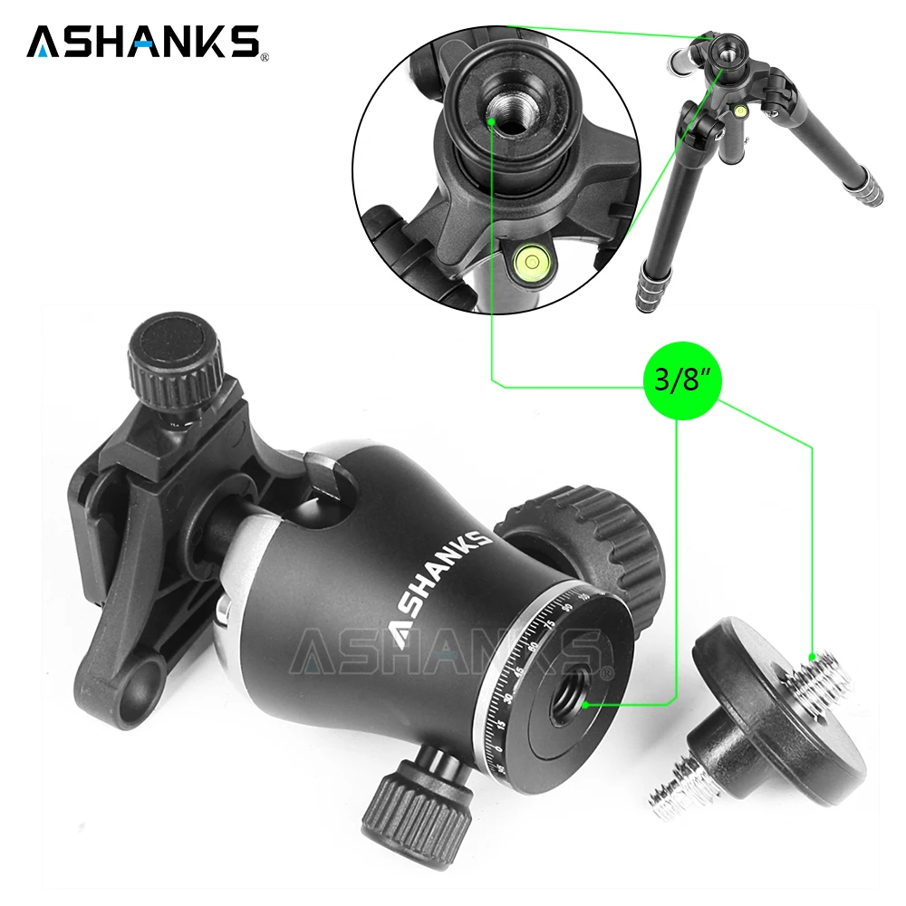 ASHANKS A666 штатив-Трипод для камеры 55,9 ''/142 см профессиональная видеокамера для путешествий, Трипод с алюминиевой шаровой головкой, компактный для цифровой SLR DSLR