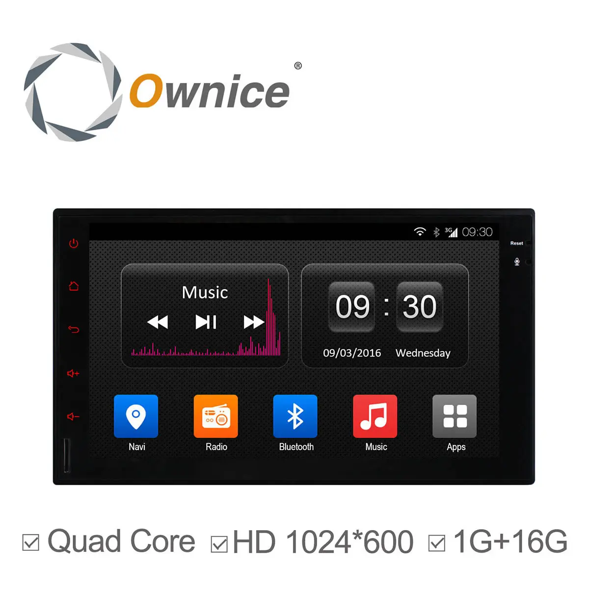 Ownice 7 &quotУниверсальный 2DIN Android4.4 4 ядра стерео Wi-Fi GPS Navi FM Радио BT SD HD1024 * 600 поддержка