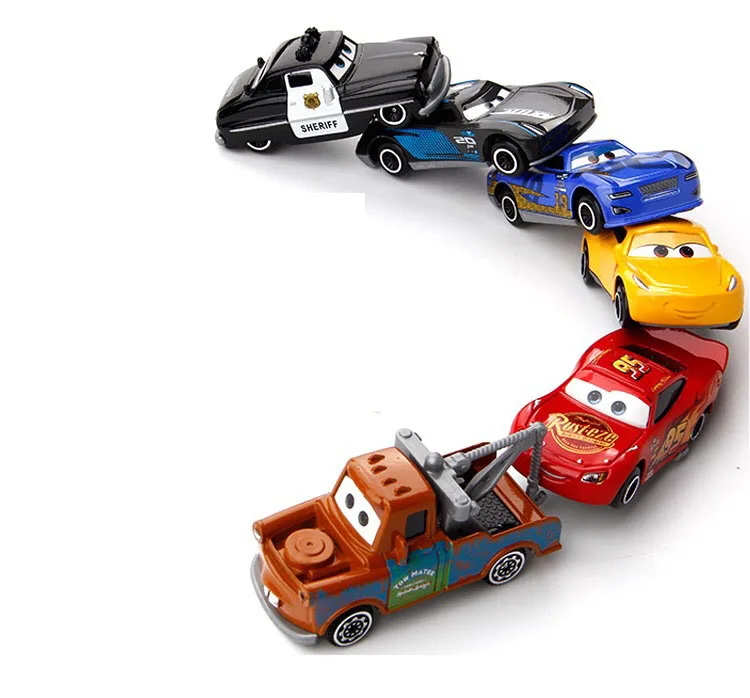 Disney Pixar тачки 3 7 шт./компл. Молния Маккуин Джексон шторм Круз Мак дядюшка грузовик