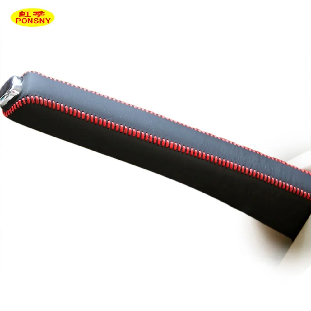 

PONSNY Car Handbrake Covers Case for Peugeot 307 308 Genuine Leather Car-styling Handbrake Grips Cover