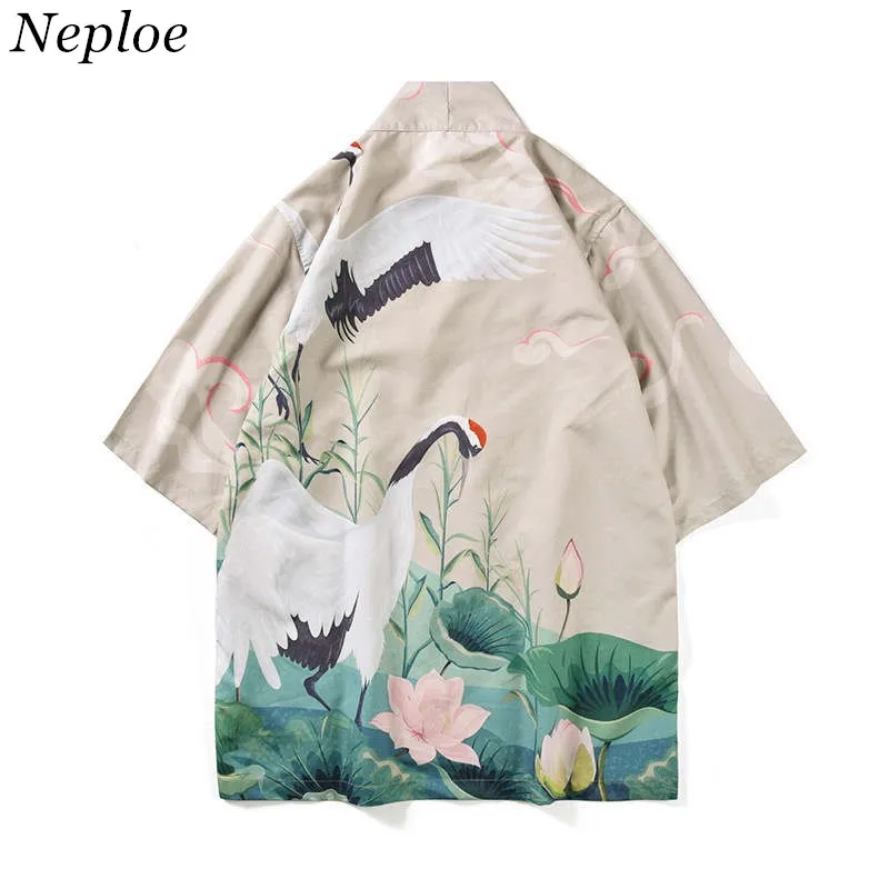 Neploe 2019 новый японский халат блузка с принтом крана кимоно кардиган для женщин и