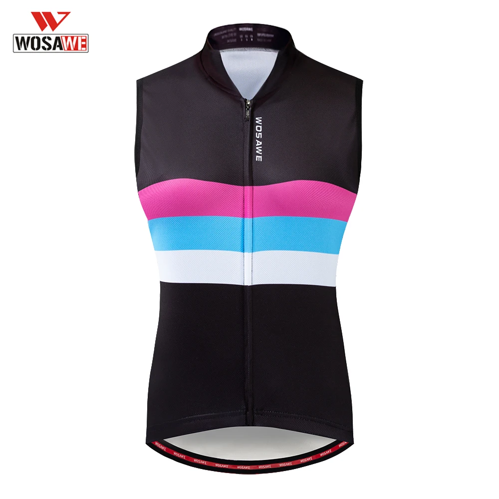 

WOSAWE Running Vest Breathable Summer Sleeveless Cycling Vest Reflective Tape Gilet Mesh Fabric Ropa Ciclismo MTB Bike Bicycle