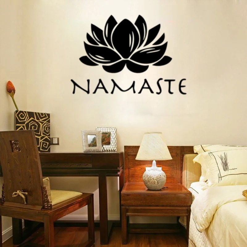 

Namaste flower Decal Removable WALL STICKER Home Decor decal Art Kids Bedroom sticker 8364