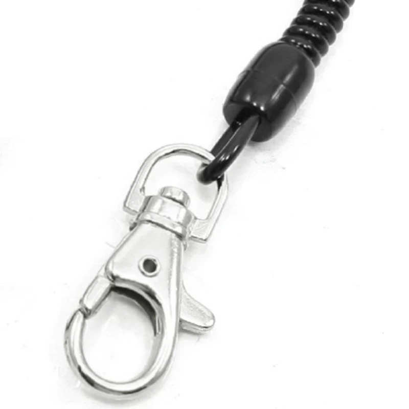 Черная пружинная веревка шарнирная застежка Омар брелок|keyring chain|spring cordswivel lobster |