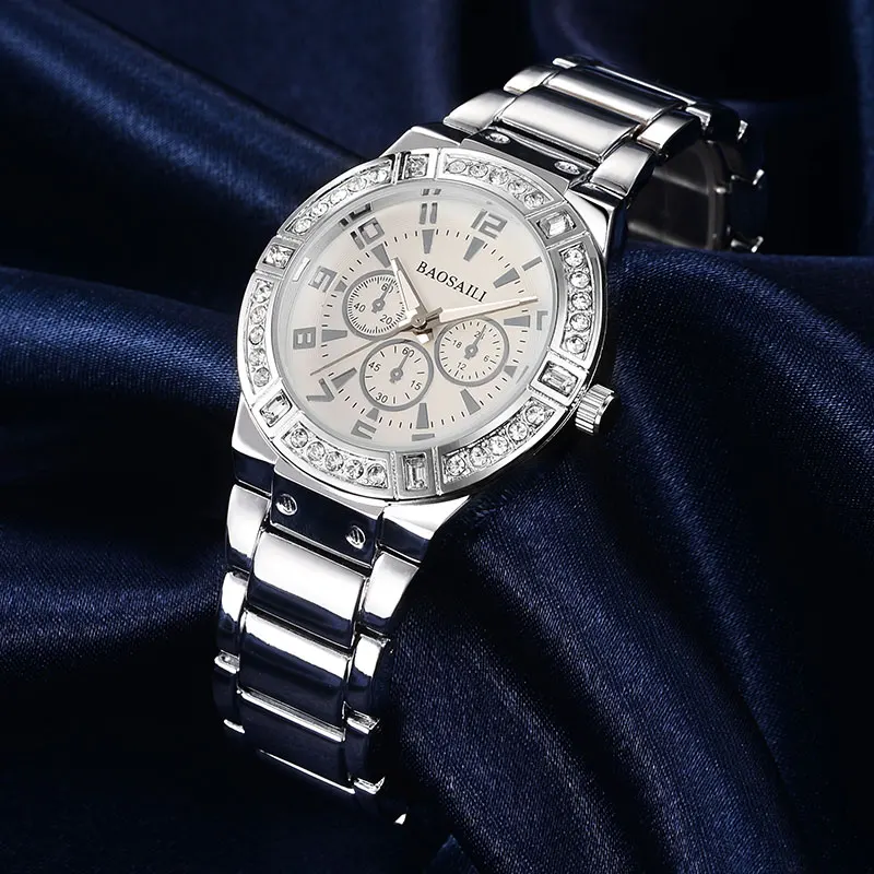 Женские кварцевые часы BSL812 BAOSALI роскошные брендовые золотистые/Серебристые