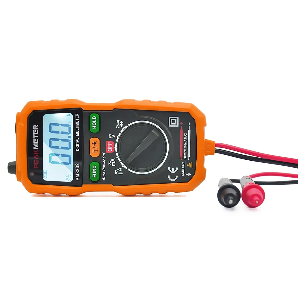 Peakmeter PM8232 Мини цифровой мультиметр Бесконтактный AC DC Напряжение ток тестер