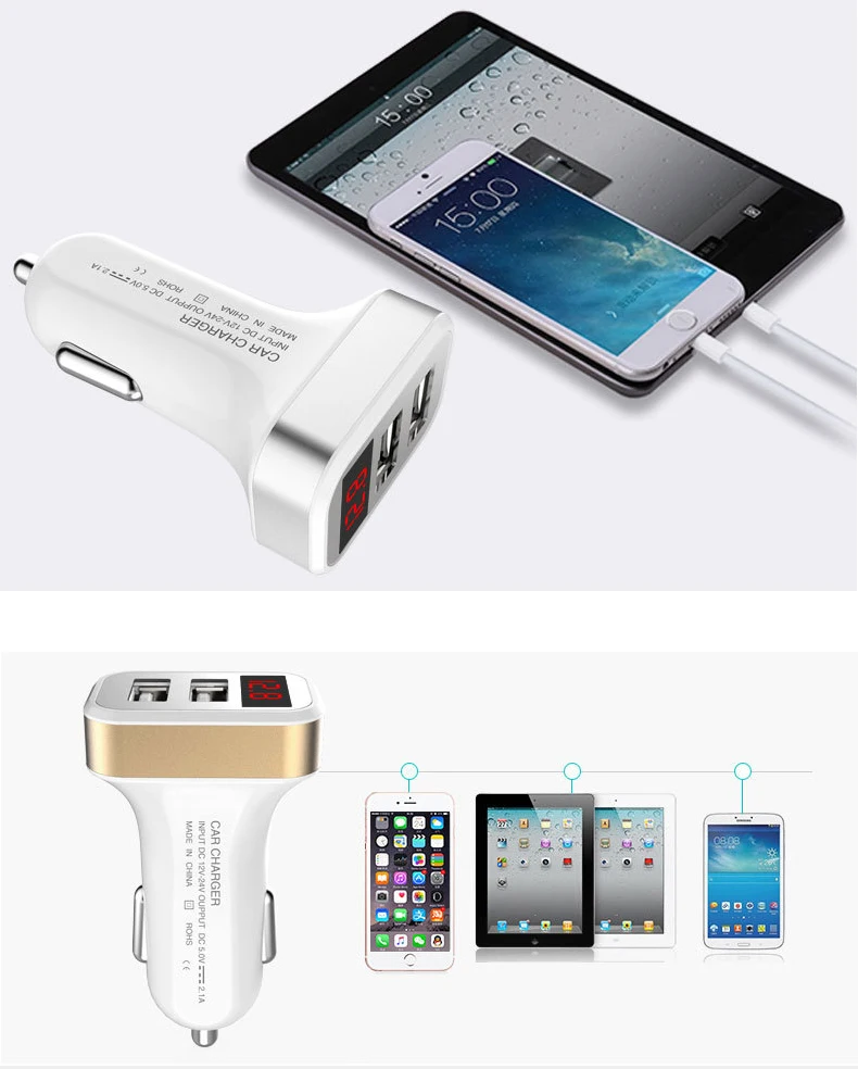 ESVNE 5V 2.1A двойной зарядное устройство USB для iPhone 6 7 8 X samsung Xiaomi Redmi мобильный телефон зарядное устройство адаптер с цифровым дисплеем