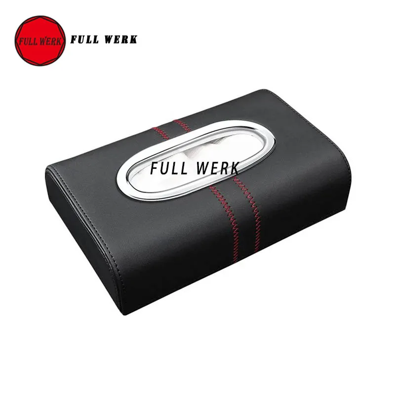 

High Quality PU Car Dashboard Armrest Tissue Box Paper Holder Case Cover Storage Box Container with Mat Interior Accessories