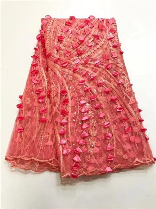 Французская кружевная ткань Королевский синий 3d для шитья платья Тюлевое