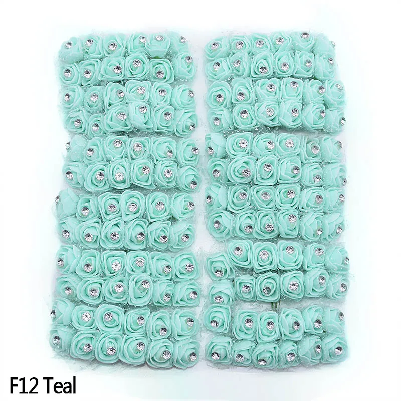 teal Новые 17 цветов Алмазные искусственные цветы для украшения PE Foamirana плюшевый медведь искусственный цветок Роза для свадьбы дома цветок украшение - Цвет: teal