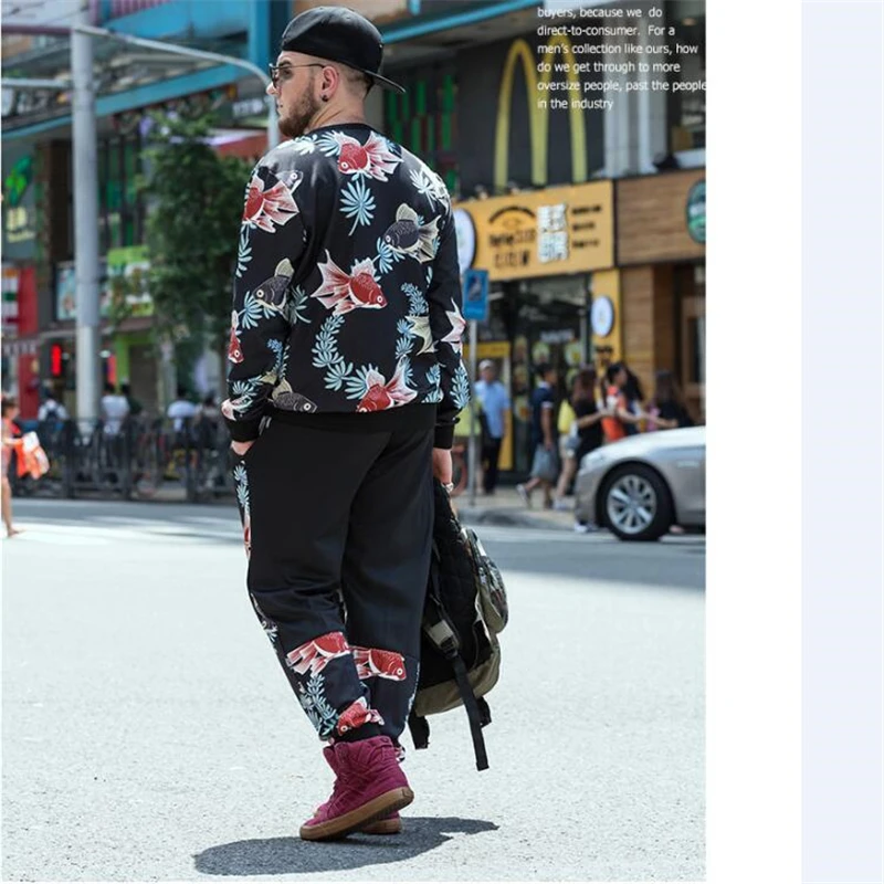 

Chinese style 3D carp pattern printing fashion large size sweatshirt men Autumn&Winter 2017 New top quality oversized sweatshirt