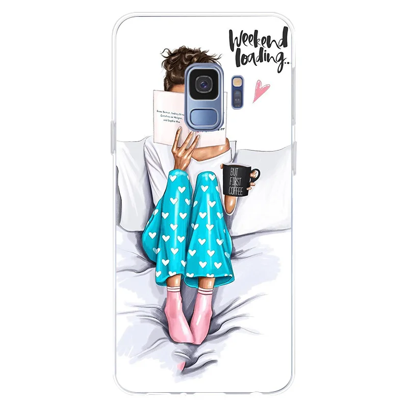 Чехол из ТПУ для Samsung Galaxy S6 S6edge A7 S7edge S8 S9 Plus A5 J5 J7 2016 Queen Princess Girl boss coffee|Бамперы| |