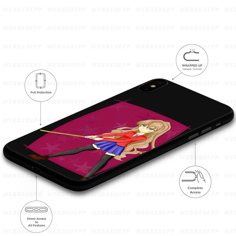 WEBBEDEPP Toradora Anime Soft Silicone Case for iPhone 11 Pro Xr Xs Max X or 10 8 7 6 6S Plus 5 5S SE |